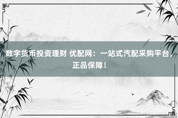 数字货币投资理财 优配网：一站式汽配采购平台，正品保障！