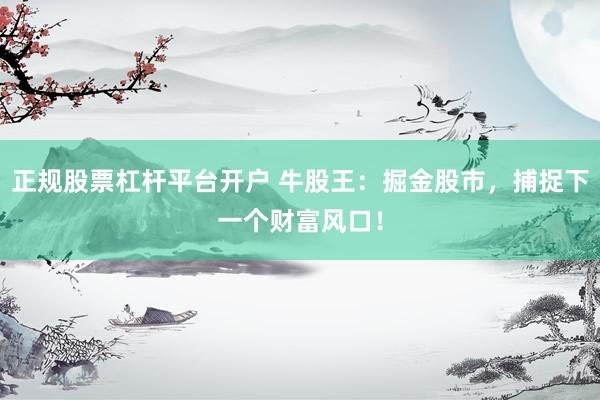 正规股票杠杆平台开户 牛股王：掘金股市，捕捉下一个财富风口！